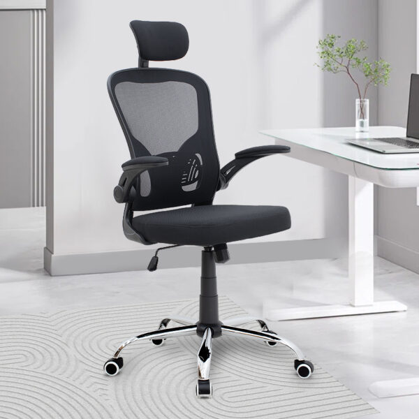 Καρέκλα γραφείου διευθυντική Falcon Megapap με ύφασμα Mesh χρώμα μαύρο 68x65x119/129εκ.