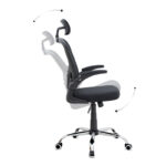 Καρέκλα γραφείου διευθυντική Falcon Megapap με ύφασμα Mesh χρώμα μαύρο 68x65x119/129εκ.