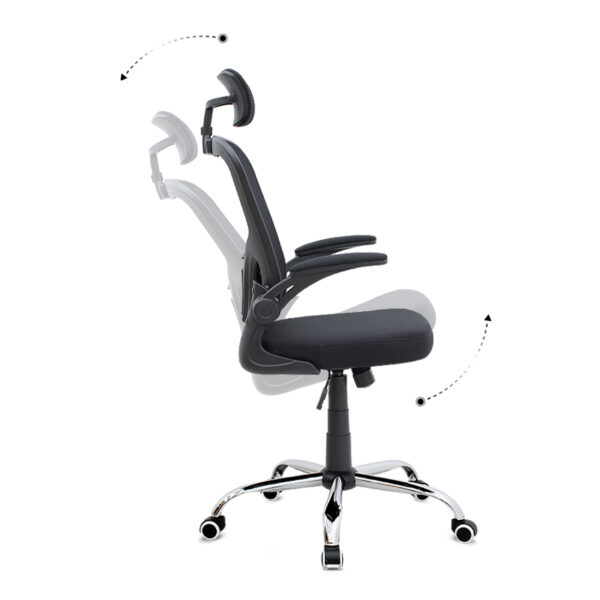 Καρέκλα γραφείου διευθυντική Falcon Megapap με ύφασμα Mesh χρώμα μαύρο 68x65x119/129εκ.