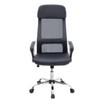 Καρέκλα γραφείου Ovis Megapap με τεχνόδερμα και ύφασμα Mesh χρώμα μαύρο 63x63x119/129εκ.