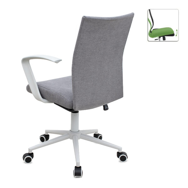 Καρέκλα γραφείου Berlin Megapap υφασμάτινη χρώμα γκρι - λευκό 64x63x89/96εκ.