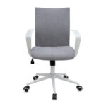 Καρέκλα γραφείου Berlin Megapap υφασμάτινη χρώμα γκρι - λευκό 64x63x89/96εκ.