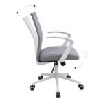 Καρέκλα γραφείου Berlin Megapap υφασμάτινη χρώμα γκρι - λευκό 64x63x89/96εκ.