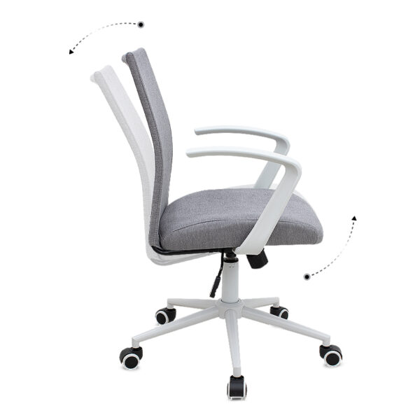 Καρέκλα γραφείου Berlin Megapap υφασμάτινη χρώμα γκρι - λευκό 64x63x89/96εκ.