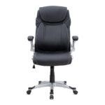 Καρέκλα γραφείου διευθυντική Gustavo Megapap από τεχνόδερμα χρώμα μαύρο 69x65x116/126εκ.