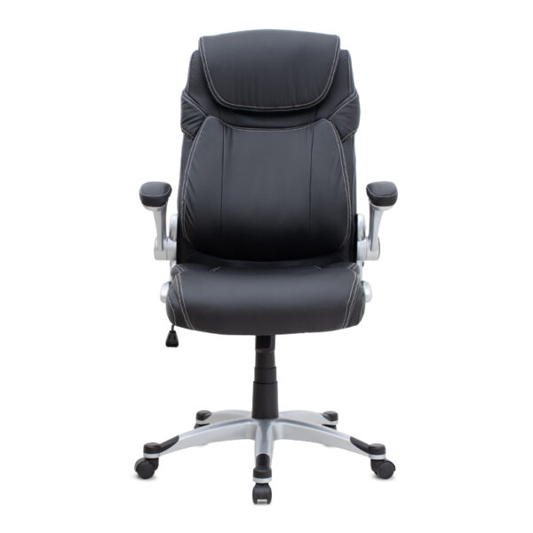 Καρέκλα γραφείου διευθυντική Gustavo Megapap από τεχνόδερμα χρώμα μαύρο 69x65x116/126εκ.