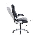 Καρέκλα γραφείου διευθυντική Gustavo Megapap από τεχνόδερμα χρώμα μαύρο 69x65x116/126εκ.