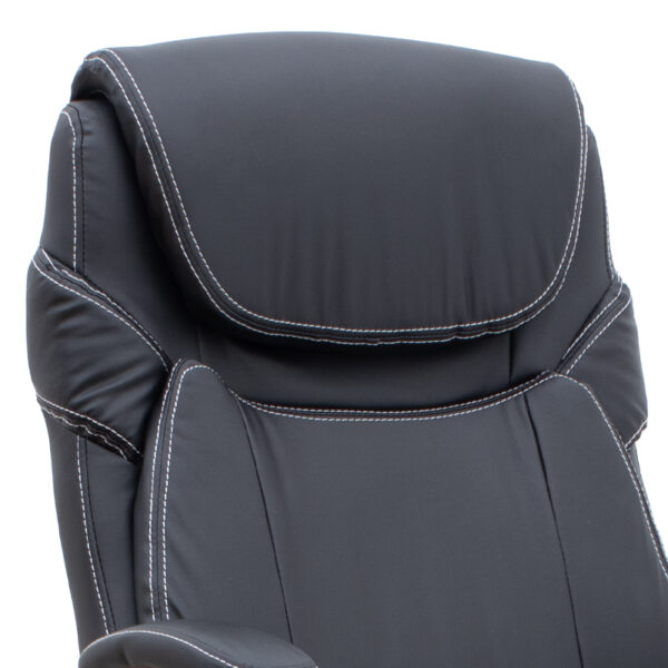 Καρέκλα γραφείου διευθυντική Gustavo Megapap από τεχνόδερμα χρώμα μαύρο 69x65x116/126εκ.