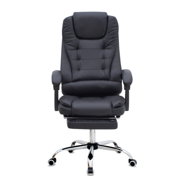 Καρέκλα γραφείου διευθυντική Daria Megapap με υποπόδιο από τεχνόδερμα χρώμα μαύρο 65x65x117/127εκ.