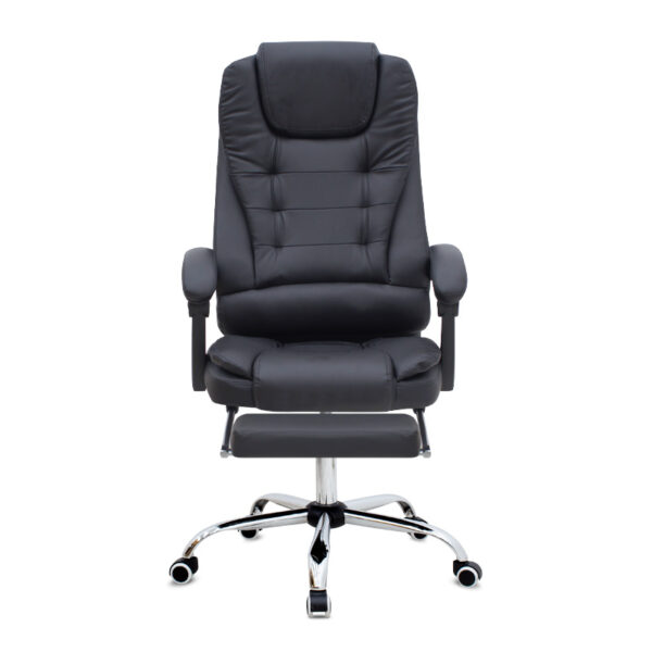 Καρέκλα γραφείου διευθυντική Daria Megapap με υποπόδιο από τεχνόδερμα χρώμα μαύρο 65x65x117/127εκ.