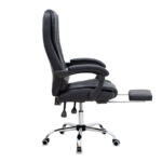 Καρέκλα γραφείου διευθυντική Daria Megapap με υποπόδιο από τεχνόδερμα χρώμα μαύρο 65x65x117/127εκ.