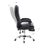 Καρέκλα γραφείου διευθυντική Daria Megapap με υποπόδιο από τεχνόδερμα χρώμα μαύρο 65x65x117/127εκ.