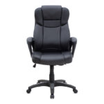 Καρέκλα γραφείου διευθυντική Morgan Megapap από τεχνόδερμα χρώμα μαύρο 67x65x112/122εκ.