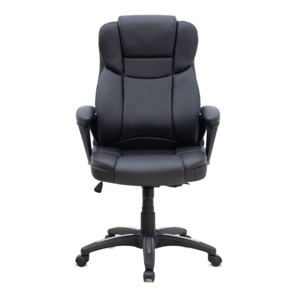 Καρέκλα γραφείου διευθυντική Morgan Megapap από τεχνόδερμα χρώμα μαύρο 67x65x112/122εκ.