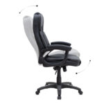 Καρέκλα γραφείου διευθυντική Morgan Megapap από τεχνόδερμα χρώμα μαύρο 67x65x112/122εκ.