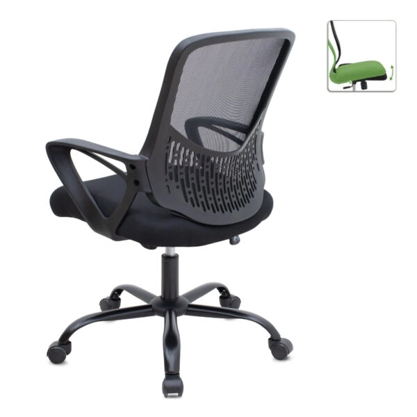 Καρέκλα γραφείου Freda Megapap με ύφασμα Mesh χρώμα μαύρο 65x65x90/100εκ.