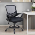 Καρέκλα γραφείου Freda Megapap με ύφασμα Mesh χρώμα μαύρο 65x65x90/100εκ.