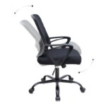 Καρέκλα γραφείου Freda Megapap με ύφασμα Mesh χρώμα μαύρο 65x65x90/100εκ.