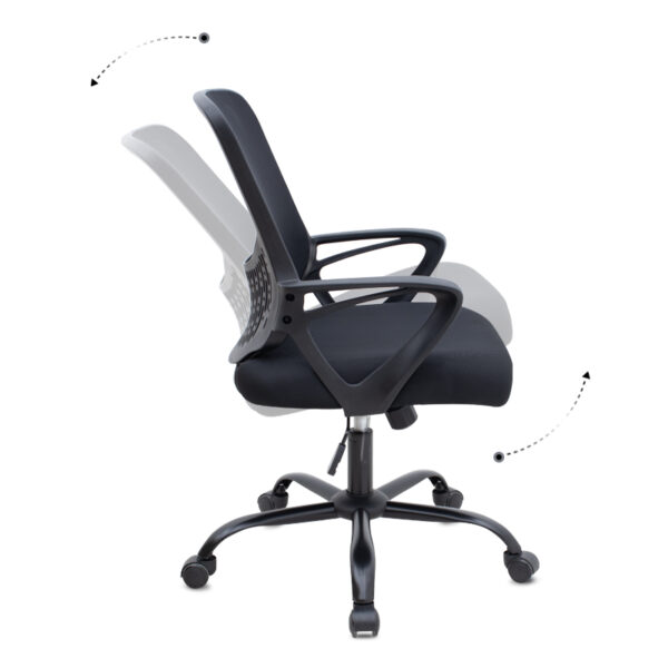 Καρέκλα γραφείου Freda Megapap με ύφασμα Mesh χρώμα μαύρο 65x65x90/100εκ.