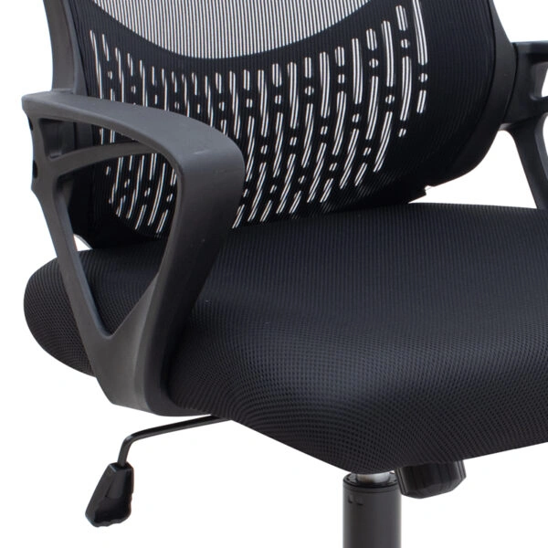 Καρέκλα γραφείου Freda Megapap με ύφασμα Mesh χρώμα μαύρο 65x65x90/100εκ.