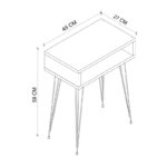 Κομοδίνο μελαμίνης Scott  χρώμα ανθρακί 40x30x60εκ.