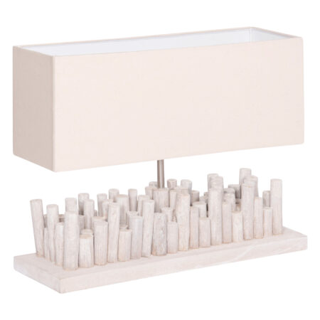 ΕΠΙΤΡΑΠΕΖΙΟ ΦΩΤΙΣΤΙΚΟ TWIGGY HM4426 DRIFTWOOD & ΚΑΠΕΛΟ ΣΕ ΛΕΥΚΟ 50,5x16,5x40Υεκ.