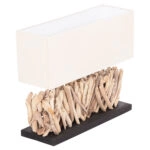 ΕΠΙΤΡΑΠΕΖΙΟ ΟΡΘΟΓΩΝΙΟ ΦΩΤΙΣΤΙΚΟ TWIGGY HM4434 DRIFTWOOD & ΛΕΥΚΟ ΚΑΠΕΛΟ 56x16.5x43Υεκ.