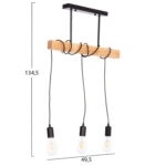 ΦΩΤΙΣΤΙΚΟ ΟΡΟΦΗΣ 3-ΦΩΤΟ VOLKS HM4658 ΜΕΤΑΛΛΟ-ΞΥΛΟ 49,5x5x134,5Υεκ.