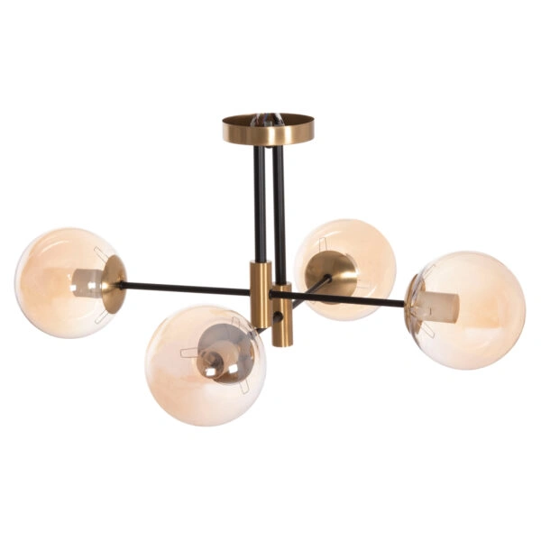 ΦΩΤΙΣΤΙΚΟ ΟΡΟΦΗΣ DREMP HM7409.11 ΤΕΤΡΑΦΩΤΟ ΜΑΥΡΟ-ΧΡΥΣΟ 68x68x36Υεκ.