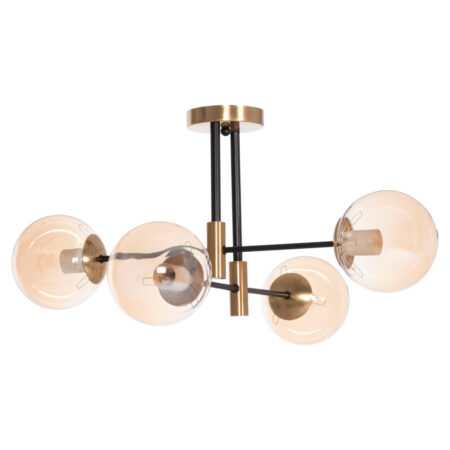 ΦΩΤΙΣΤΙΚΟ ΟΡΟΦΗΣ DREMP HM7409.11 ΤΕΤΡΑΦΩΤΟ ΜΑΥΡΟ-ΧΡΥΣΟ 68x68x36Υεκ.