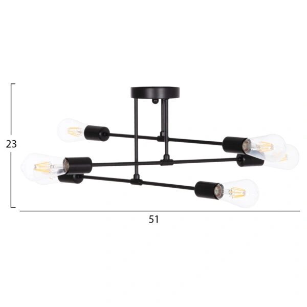 ΦΩΤΙΣΤΙΚΟ ΟΡΟΦΗΣ ΠΟΛΥΦΩΤΟ LIGHTY HM7427.11 ΜΕΤΑΛΛΟ ΣΕ ΜΑΥΡΟ 51x51x23Υεκ.