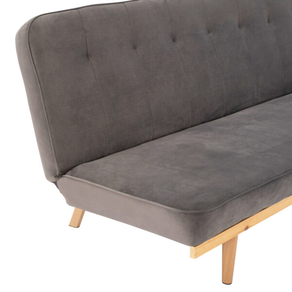 ΚΑΝΑΠΕΣ ΚΡΕΒΑΤΙ 3ΘΕΣΙΟΣ ΑΠΟ ΒΕΛΟΥΔΟ ΓΚΡΙ HM3168.01 193Χ85Χ88Υ εκ.