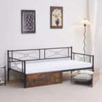 ΚΡΕΒΑΤΙ-ΚΑΝΑΠΕΣ BERNIE HM21120.01 ΜΑΥΡΟΣ ΜΕΤΑΛ. ΣΚΕΛΕΤΟΣ & ΣΥΡΤΑΡΙΑ- ΓΙΑ 190x90εκ.