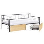 ΚΡΕΒΑΤΙ-ΚΑΝΑΠΕΣ BERNIE HM21120.02 ΜΑΥΡΟΣ ΜΕΤΑΛ.ΣΚΕΛΕΤΟΣ & SONAMA ΣΥΡΤΑΡΙΑ-190x90εκ.