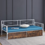 ΚΡΕΒΑΤΙ-ΚΑΝΑΠΕΣ BERNIE HM21121.01 ΛΕΥΚΟΣ ΜΕΤΑΛ.ΣΚΕΛΕΤΟΣ & ΣΥΡΤΑΡΙΑ- ΓΙΑ 190x90εκ.