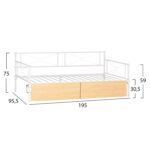 ΚΡΕΒΑΤΙ-ΚΑΝΑΠΕΣ BERNIE HM21121.02 ΛΕΥΚΟ ΜΕΤΑΛΛΟ & SONAMA ΣΥΡΤΑΡΙΑ- ΓΙΑ 190x90εκ.