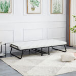 ΚΡΕΒΑΤΙ-ΡΑΝΤΖΟ ΜΕ ΣΤΡΩΜΑ NETTI HM691.01 ΜΕΤΑΛΛΙΚΟ ΜΑΥΡΟ ΜΑΤ 190x76x30Υεκ.