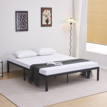 ΚΡΕΒΑΤΙ-ΥΠΟΣΤΡΩΜΑ ΔΙΠΛΟ RANTO HM696.01 ΜΕΤΑΛΛΙΚΟ ΜΑΥΡΟ ΓΙΑ ΣΤΡΩΜΑ 200x160εκ