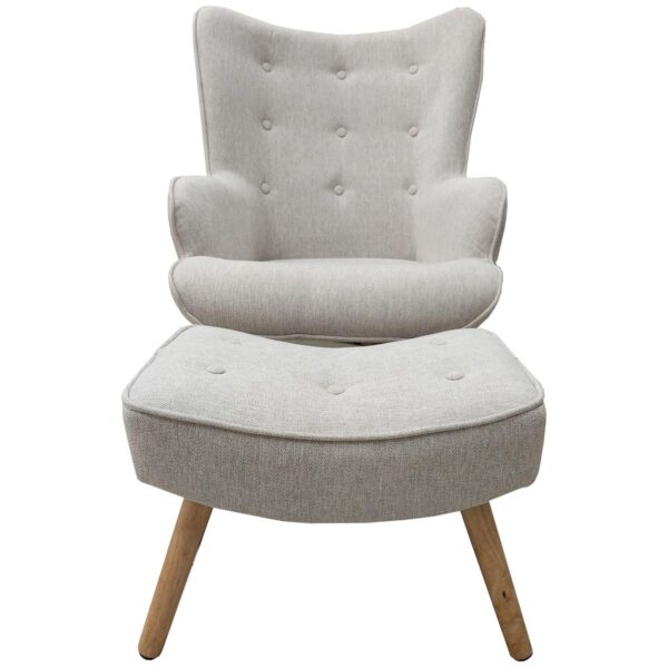 Πολυθρόνα  AMARANTHUS Με Υποπόδιο Μπεζ 98x70x77cm