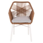 ΠΟΛΥΘΡΟΝΑ TOPIN HM6048.11 ΑΛΟΥΜΙΝΙΟ ΛΕΥΚΟ-P.E. RATTAN ΜΠΕΖ 59x63x81Υεκ