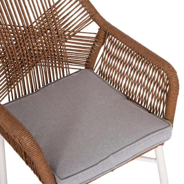 ΠΟΛΥΘΡΟΝΑ TOPIN HM6048.11 ΑΛΟΥΜΙΝΙΟ ΛΕΥΚΟ-P.E. RATTAN ΜΠΕΖ 59x63x81Υεκ