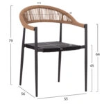 ΠΟΛΥΘΡΟΝΑ BERG HM6284.02 ΑΛΟΥΜΙΝΙΟ & TEXTILENE ΣΚΟΥΡΟ ΓΚΡΙ--P.E.TWISTED RATTAN 55x56x79Υεκ