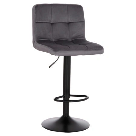 ΣΚΑΜΠΟ ΜΠΑΡ ΠΕΡΙΣΤΡΕΦΟΜΕΝΟ DIANA HM202.41 ΓΚΡΙ ΒΕΛΟΥΔΟ--ΜΕΤΑΛΛΟ ΜΑΥΡΟ ΜΑΤ 44x52x109Υεκ