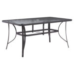 ΤΡΑΠΕΖΙ BRUNO 150X90Χ75Υεκ. ΜΕΤΑΛΛΙΚΟ ΟΡΘΟΓΩΝΙΟ ΓΚΡΙ ΜΕ ΤΡΥΠΑ ΟΜΠΡΕΛΑΣ Φ38 HM5145.11