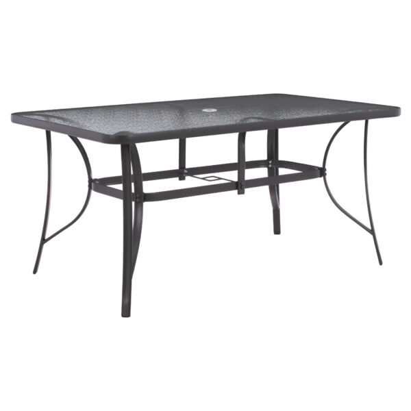 ΤΡΑΠΕΖΙ BRUNO 150X90Χ75Υεκ. ΜΕΤΑΛΛΙΚΟ ΟΡΘΟΓΩΝΙΟ ΓΚΡΙ ΜΕ ΤΡΥΠΑ ΟΜΠΡΕΛΑΣ Φ38 HM5145.11