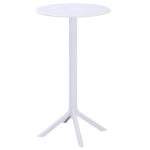 ΤΡΑΠΕΖΙ ΜΠΑΡ ΣΤΡΟΓΓΥΛΟ TERRIN HM6126.11 ΠΟΛΥΠΡΟΠΥΛΕΝΙΟ ΛΕΥΚΟ Φ61x107Υεκ.