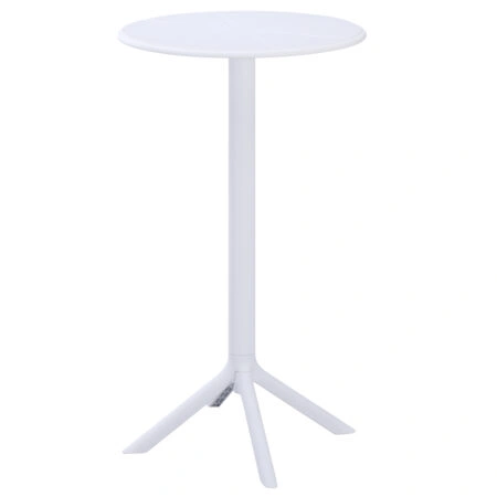 ΤΡΑΠΕΖΙ ΜΠΑΡ ΣΤΡΟΓΓΥΛΟ TERRIN HM6126.11 ΠΟΛΥΠΡΟΠΥΛΕΝΙΟ ΛΕΥΚΟ Φ61x107Υεκ.