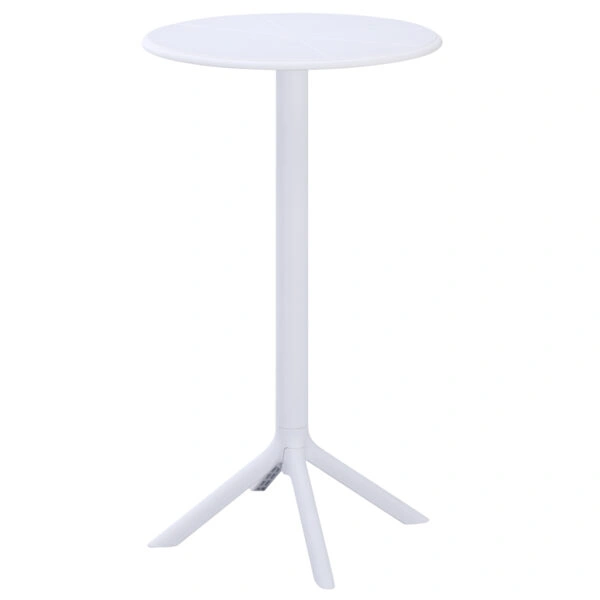 ΤΡΑΠΕΖΙ ΜΠΑΡ ΣΤΡΟΓΓΥΛΟ TERRIN HM6126.11 ΠΟΛΥΠΡΟΠΥΛΕΝΙΟ ΛΕΥΚΟ Φ61x107Υεκ.