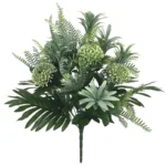 MΠΟΥΚΕΤΟ ΠΡΑΣΙΝΟ ΦΤΕΡΗΣ/ΠΑΧΥΦΥΤΩΝ ΜΕ ΛΕΥΚΑ ΜΠΟΥΜΠΟΥΚΑΚΙΑ - Υ50cm 24/72ΚΙΒ