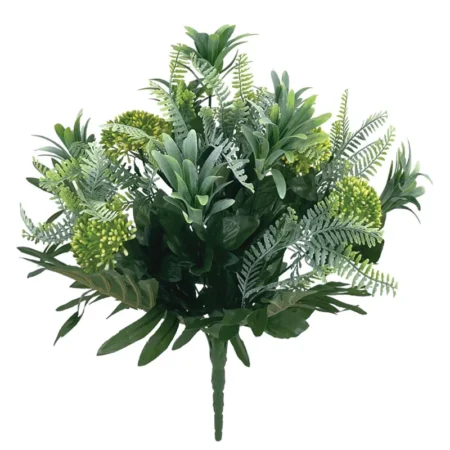 MΠΟΥΚΕΤΟ ΠΡΑΣΙΝΟ ΦΤΕΡΗΣ/ΠΑΧΥΦΥΤΩΝ ΜΕ ΚΙΤΡΙΝΑ ΜΠΟΥΜΠΟΥΚΑΚΙΑ - Υ50cm 24/72ΚΙΒ